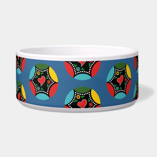 Tigela Coração padrão de baunas de Natal em Portugal (Frente)
