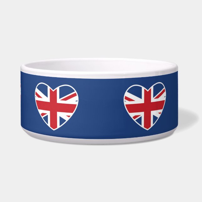 Tigela Corações Britânicos - Union Jack Blue (Frente)