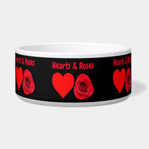 Tigela Corações e Rosas de Pet Bowl