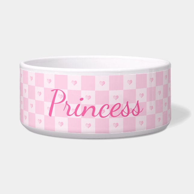 Tigela Corações Rosa em Blocos Rosa (Frente)