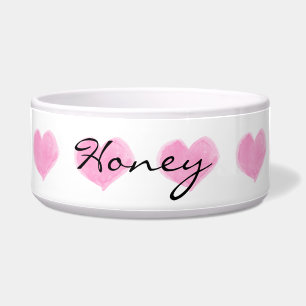 Tigela Corações Rosa Personalizados