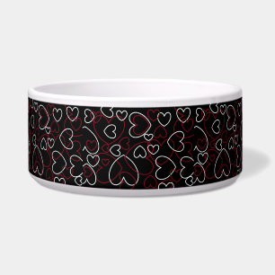 Tigela Corações Vermelho Vermelho Branco Design