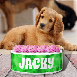 Tigela Corante Verde Cachorro Personalizado ou Nome do Ga