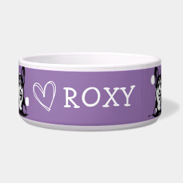 Tigela Corgi Curioso Personalizar tema Roxo