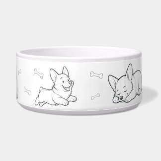 Tigela Corgi Dog Bowl Cute Pet Food Bowl