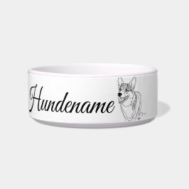 Tigela Corgi Minimalist Line Art personalized food bowl