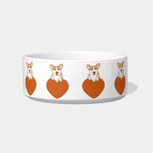 Tigela Corgi Sorridente Com Cão Cardíaco