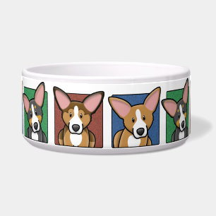 Tigela Corgis coloridos de Galês do Pembroke dos desenho