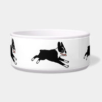 Correndo Boston Terriers Dog Bowl