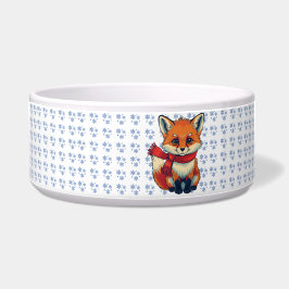 Tigela Cozy Christmas Fox Ceramic Pet Bowl