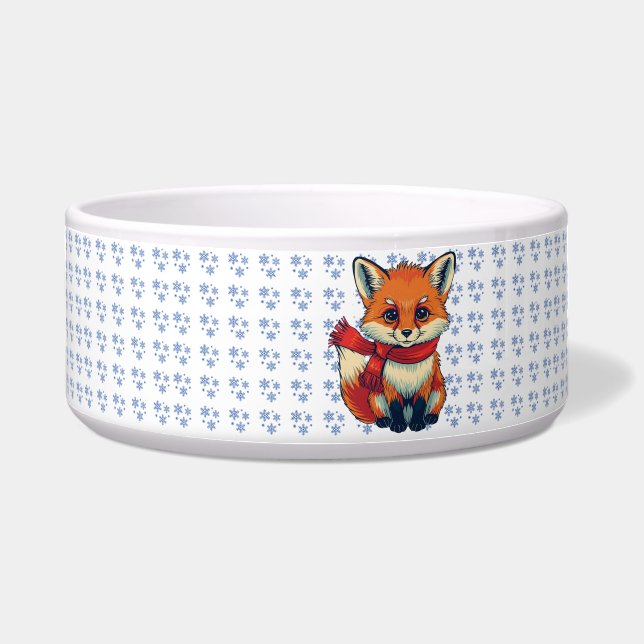 Tigela Cozy Christmas Fox Ceramic Pet Bowl (Frente)