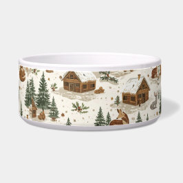 Tigela Cozy Woodland Cabin Dog Bowl – Deer, Foxes & Pines