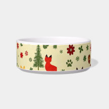 Cozy Woodland Christmas Dog Bowl - Deer Russo