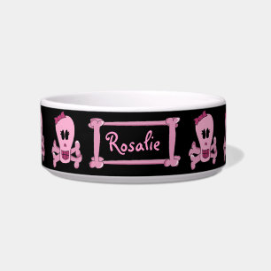 Tigela Crânio cor-de-rosa do punk com a bacia