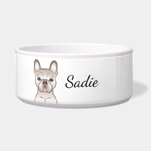 Tigela Cream Buldogue Francês / Frenchie Dog & Custom Nam