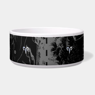 Tigela Cromo como Aries Zodiac Sinal em Hevelius Black