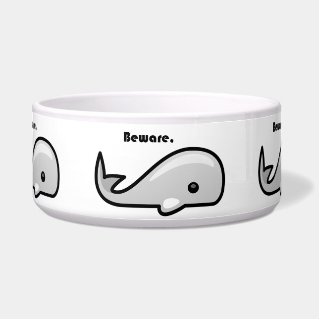Tigela Cuidado com o desenho da baleia branca (Frente)