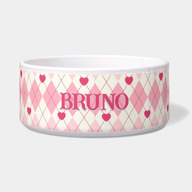 Tigela Custom Ceramic Pet Bowl, Dog Cat Feeding Bowl (Frente)