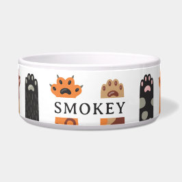 Tigela Custom Colorful Cat Paws