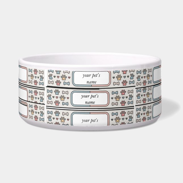 Tigela Custom Hygge Pet Bowl Personalized Dog or Cat Food (Frente)