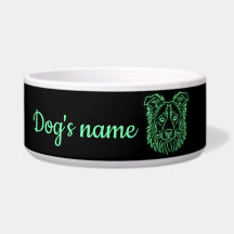 Custom Name Neon Border Collie Glow