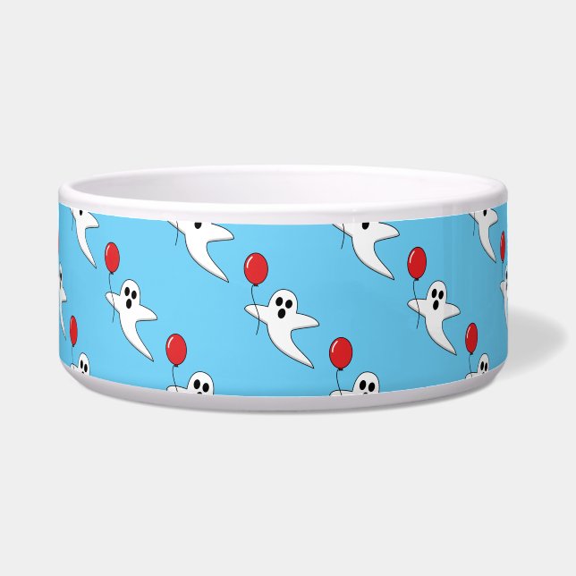 Tigela Cute Cartoon Ghost with Red Balloon Pattern (Frente)