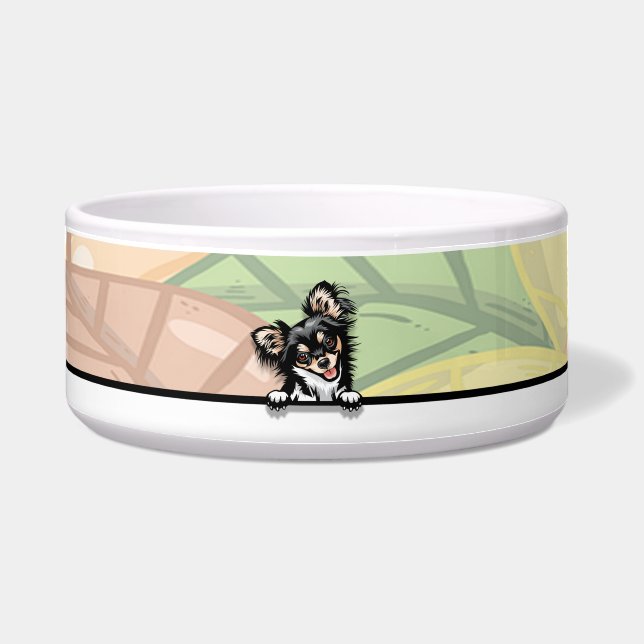 Tigela Cute Peeking Chihuahua, comida ou bebida (Frente)
