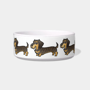 Tigela Dachshund dos desenhos animados (wirehair)