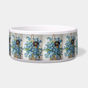 Tigela Dachshund e Forget-Me-Nots