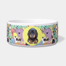Tigela Dachshund Personalizado Foto e Nome Dog Bowl