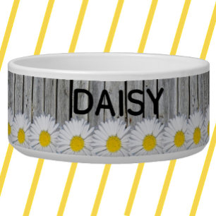 Tigela Daisy Border Rustic Weathering Old Wood Personaliz