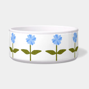 Tigela Daisy Flower Blue Dog Bowl