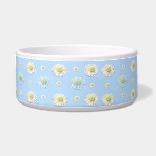 Tigela Daisy Pattern sobre fundo azul claro