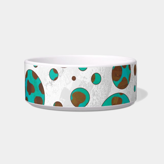 Tigela Dalmaciano Brown e Teal Impressão (Direita)