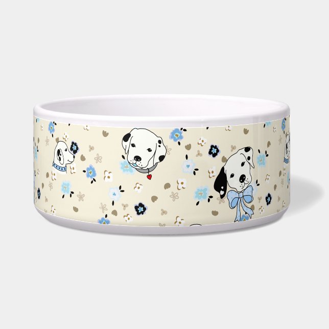 Tigela Dalmacil Puppy Floral Blue & Bone Bowl (Direita)