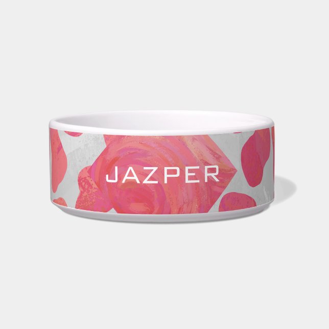 Tigela Dálmata Rosa e Branco com Monograma (Frente)