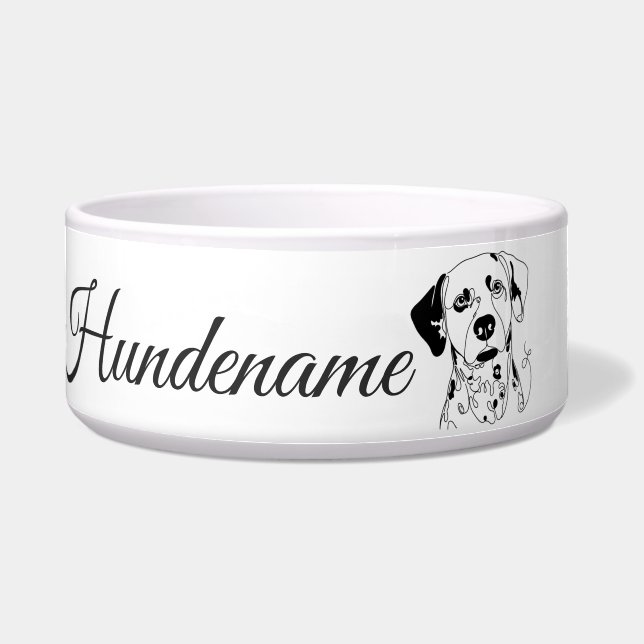Tigela Dalmatian Minimalist Line Art personalized bowl (Frente)