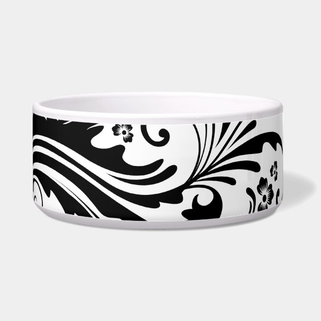 Tigela Damasco Elegante Preto e Branco (Direita)