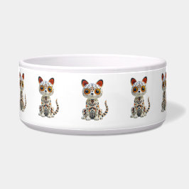 Tigela Day of The Dead Kitty Cat Halloween Dia Muertos 