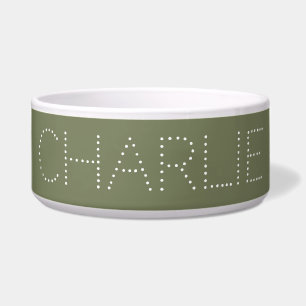 Tigela de Água e Comida para Cachorro Verde Sage M