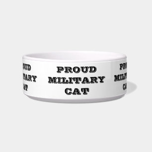 Tigela de Cachorro Orgulhoso Gato Militar