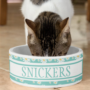 Tigela de Cachorro Personalizada Nome Bonito Flor 