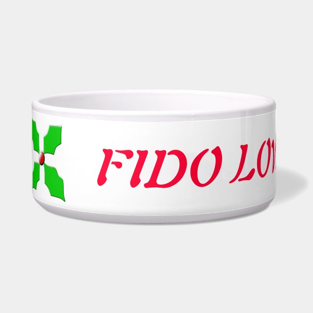 Tigela de Cachorro Personalizável Natal Alegre Hol (Esquerda)