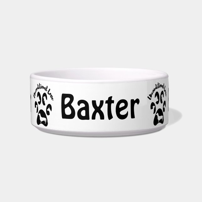 Tigela de Cerâmica Amor Incondicional do Cachorro (Frente)