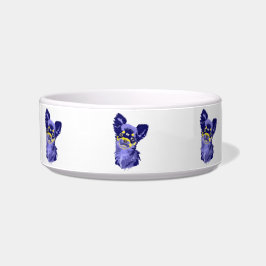 Tigela de Cerâmica Azul Abstrata Fofa para Cachorr
