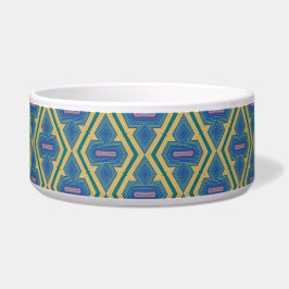 Tigela de Cerâmica com Padrão Azul e Amarelo para 