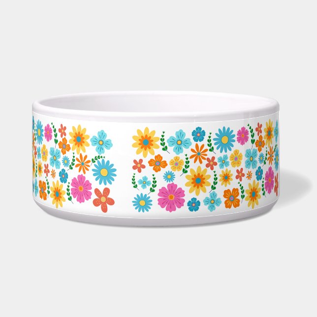 Tigela de Cerâmica Floral para Pet (Direita)