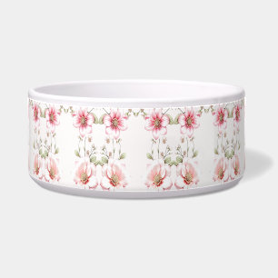 Tigela De Cerâmica Floral Rosa Elegante Para Pet