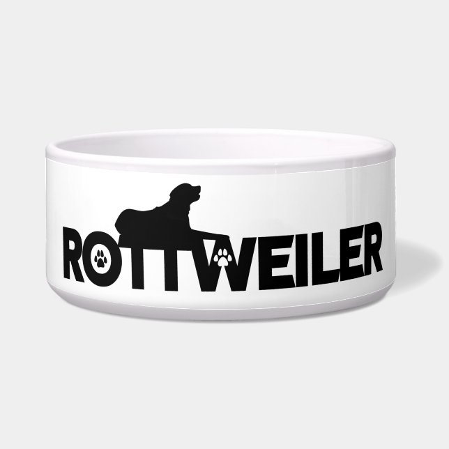 Tigela de Cerâmica para Cachorro Rottweiler (Frente)
