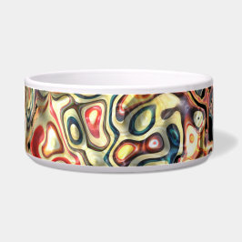 Tigela de Cerâmica para Pet Arte Abstrata
